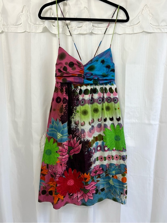 Desigual Dresses & Skirts - Desigual Y2K Floral Abstract Midi Dress Size 44 Strappy Boho Embroidered US L